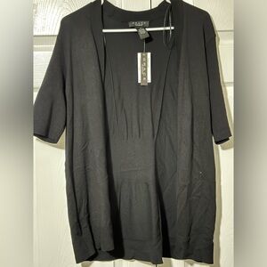 GRACE Charcoal SS Open Cardigan Size Medium NWT